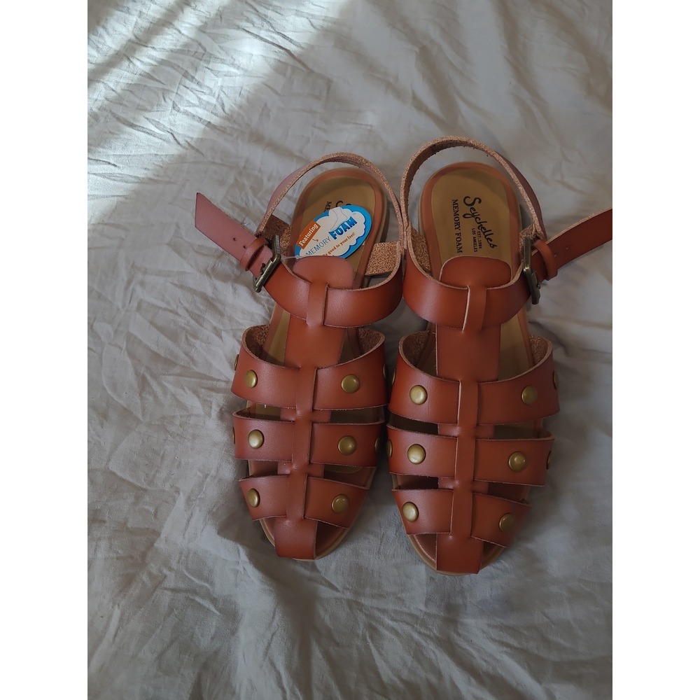 NWT Seychelles Fisherman Women SZ 6 Memory Foam Brown leather Sandals boho